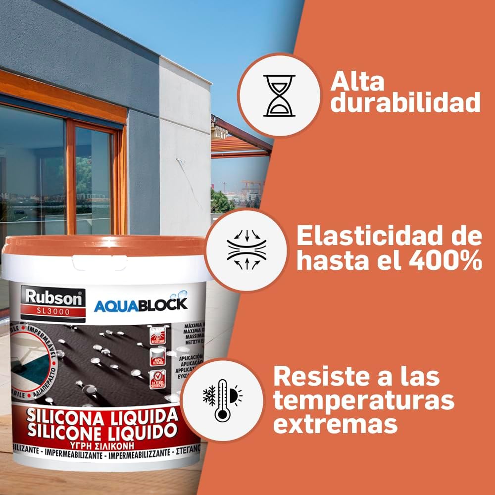 Rubson Aquablock SL3000 Silicona Líquida Teja